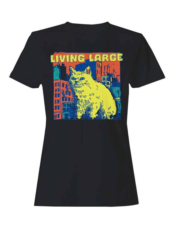 Giant Cat in Urban Jungle Women's T-shirt for wholesale by TShirtGuys.com