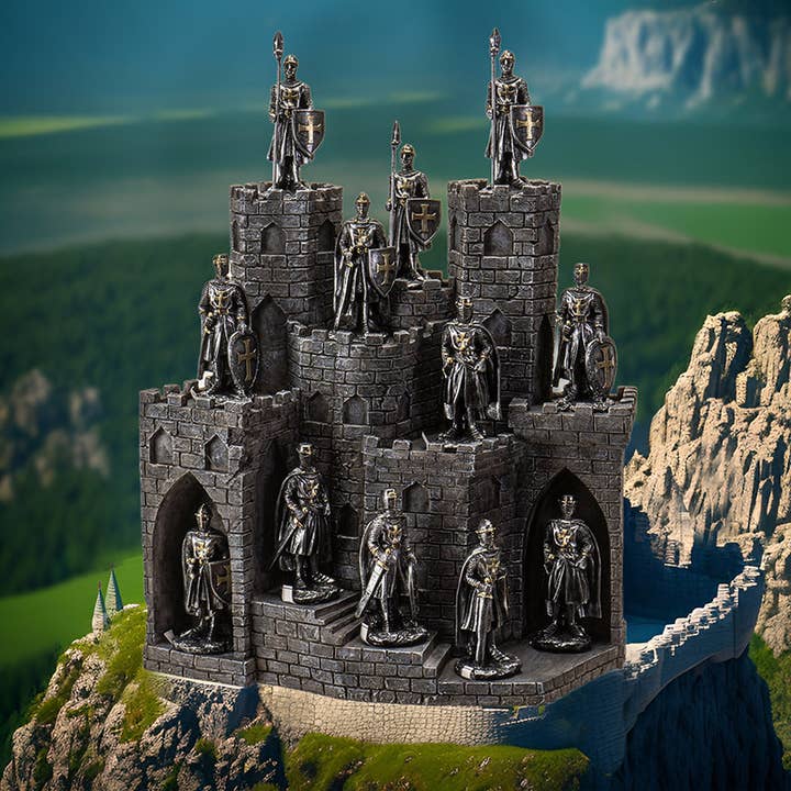 Pacific Trading – wholesale Decorative figurine – Medieval Castle Display with 12 Knights