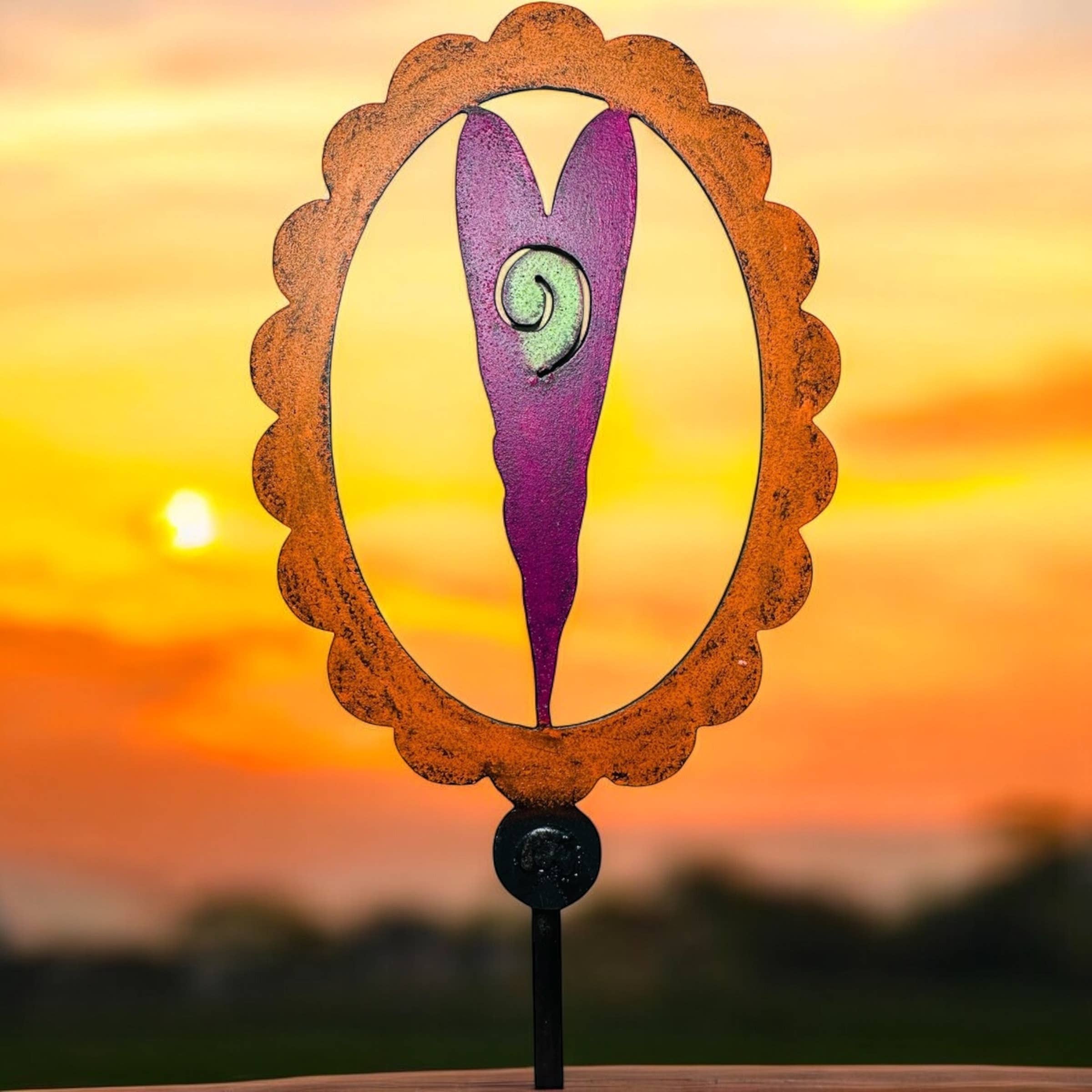 Whimsies – wholesale Garden/lawn stake – Metal Heart garden Stake patio lawn decor romantic heart 1