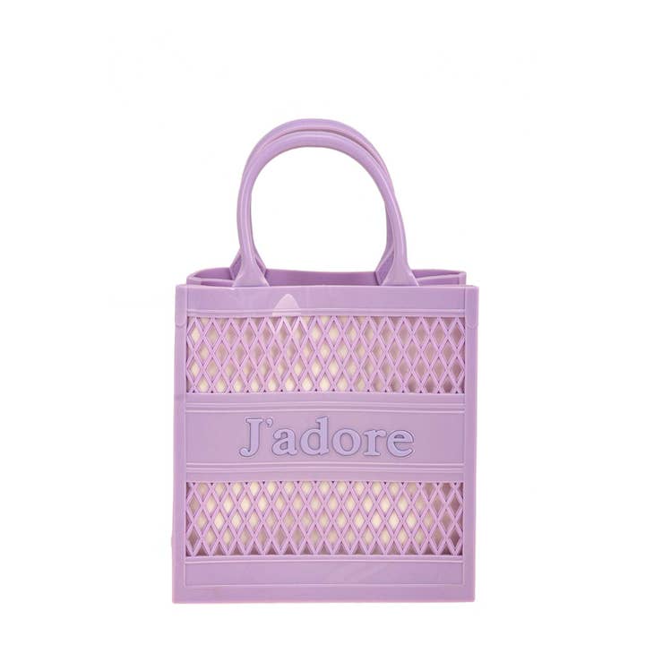 Pink Irene Wholesale - Wholesale Top Handle Bag - Women's - JADORE Mesh Style Top Handle Jelly Bag8