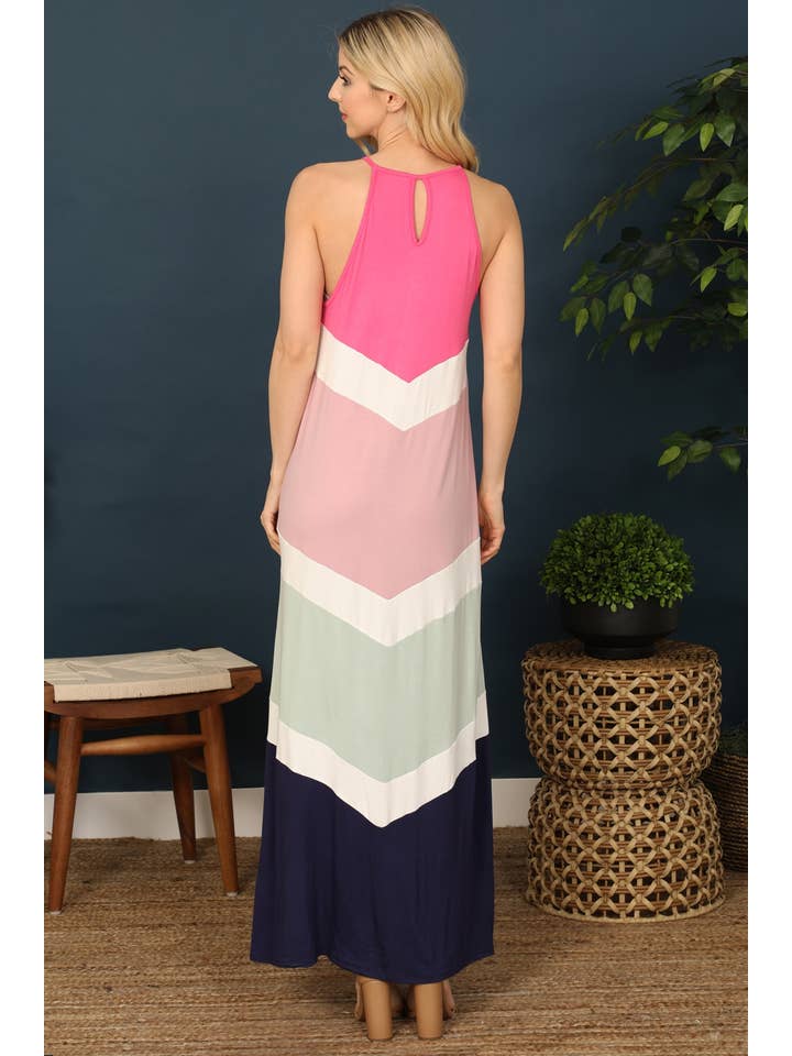 MYS Wholesale Inc - Wholesale Dress - Women's - Chevron Spaghetti Strap Maxi Dress