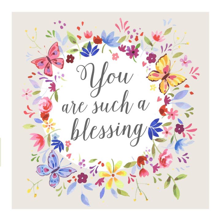 Forget-me-not Christian Cards - Wholesale Everyday Greeting Card - Butterfly Blessing Card