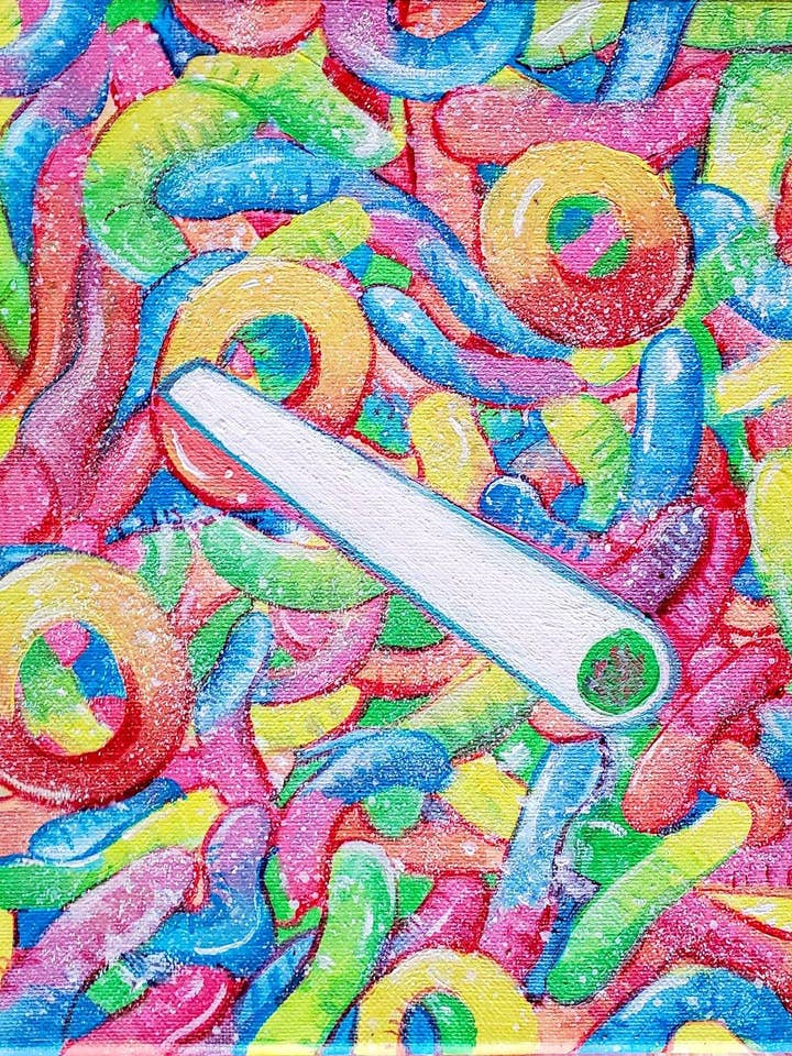 Candy Joint 420 Humor Obra Colorida Impressão de tinta acrílica por atacado de SMOOCH