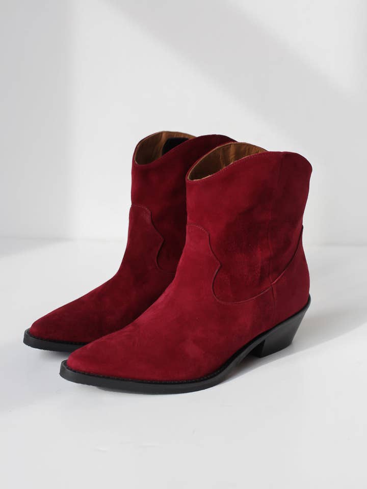 Boots en daim bordeaux Clint pour la vente par s-120