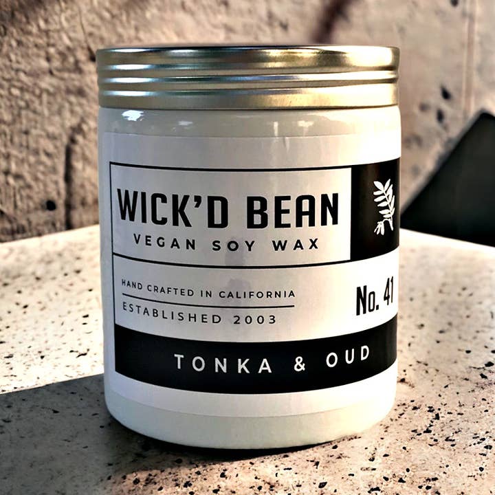 Jar Candle Ceramic - Tonka & Oud for wholesale by Wick’d Bean