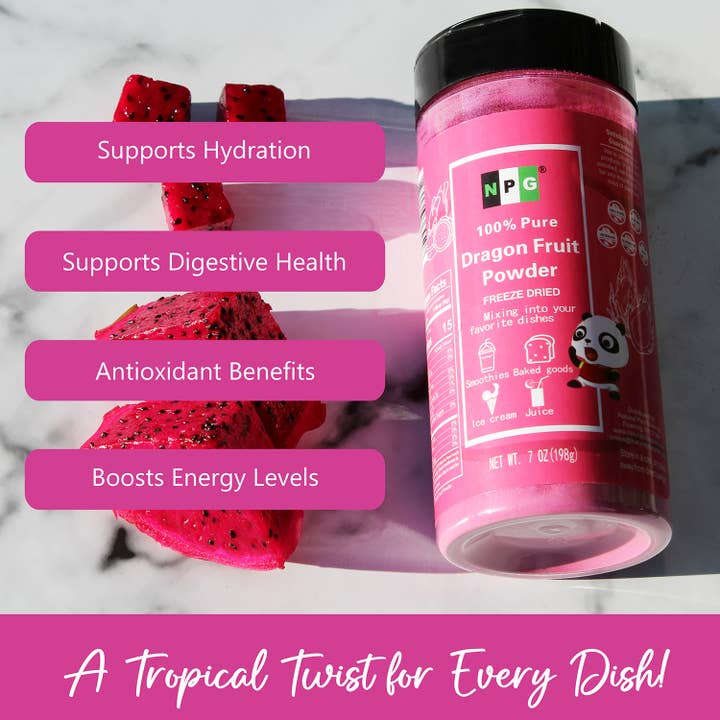 Natural Plus Green - Wholesale Protein/Superfood Powder - NPG Pure Red Dragon Fruit Powder 7 Oz3