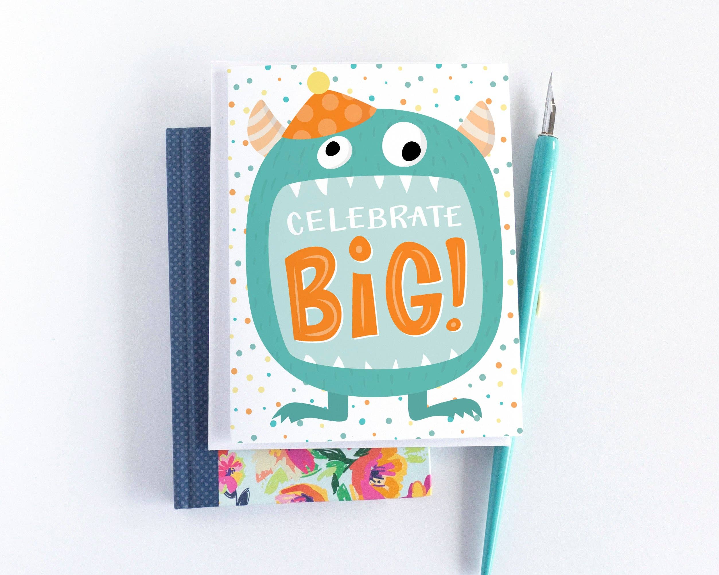 Pedaller Designs – Großhandel Geburtstagskarten – Celebrate Big Kids Monster Geburtstagskarte3