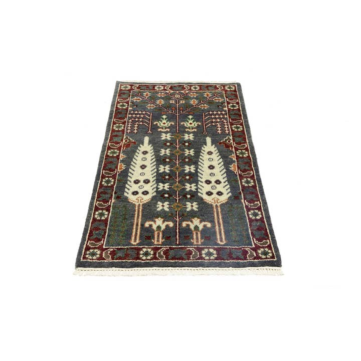 Gray 3X5 Floral Tree of Life Chobi Rug | Oriental Natural for wholesale by Magic Rugs Inc.