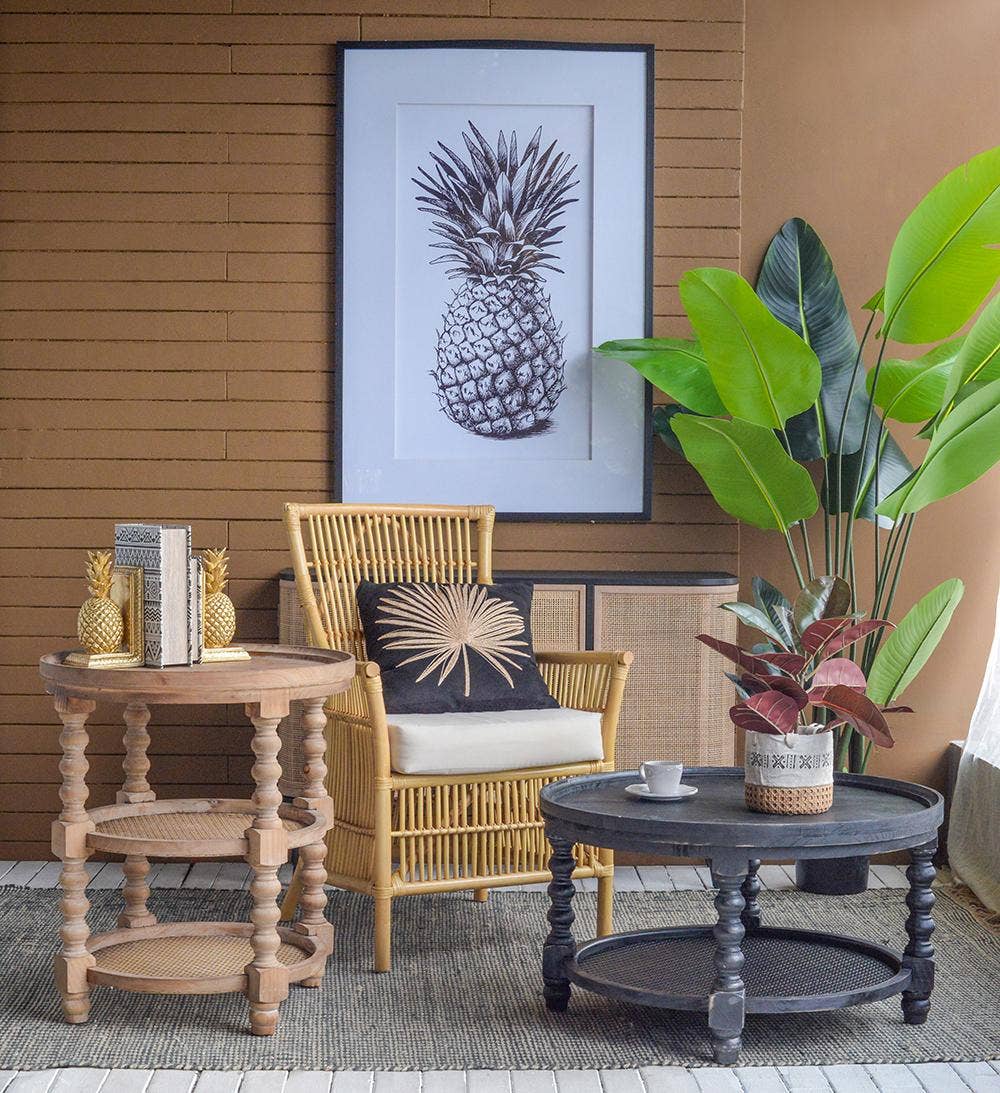 A&B Home Group Inc. – Engroshandel Stol – 23x23x37,5" Rattan Stol Høj Armlæn - Brun/Creme15