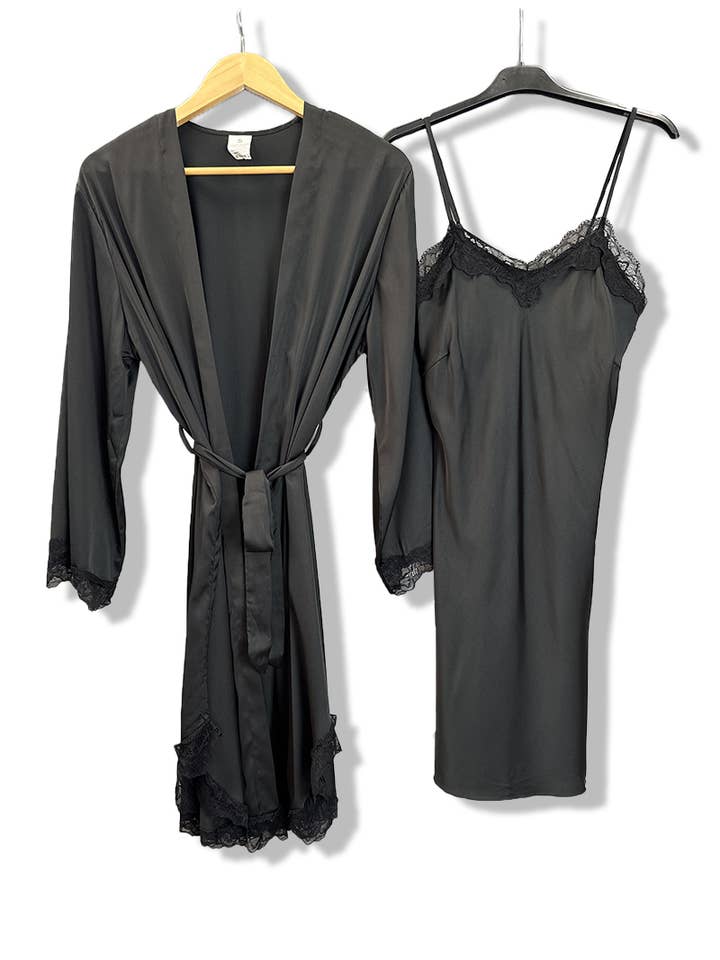 Assorted Satin Pyjama Set Nightie and Robe/N46501 for wholesale on Faire1