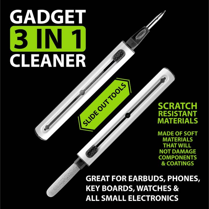 Novelty Closeout - Wholesale Cleaning Cloth - Gadget Gear 3-in-1 Tech Cleaner Tool Kit - 6/Pack1