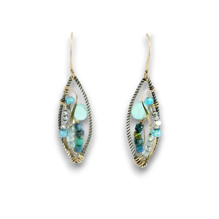 Apatite Microcosm Earrings E85086 for wholesale by Art by any Means Jewelry