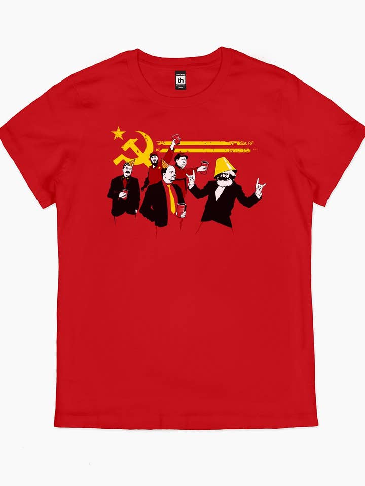 Red The Communist Party T-Shirt for wholesale on Faire1
