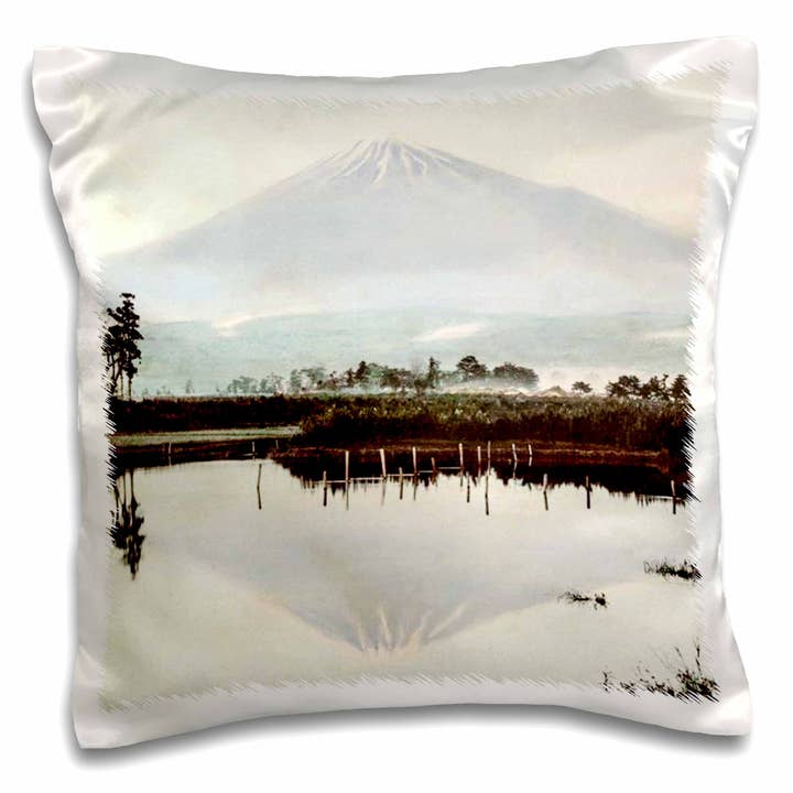 3dRose, Vintage Japanese The Majestic Mount Fuji Hand Colored Old Japan, Pillow Case for wholesale by 3dRose