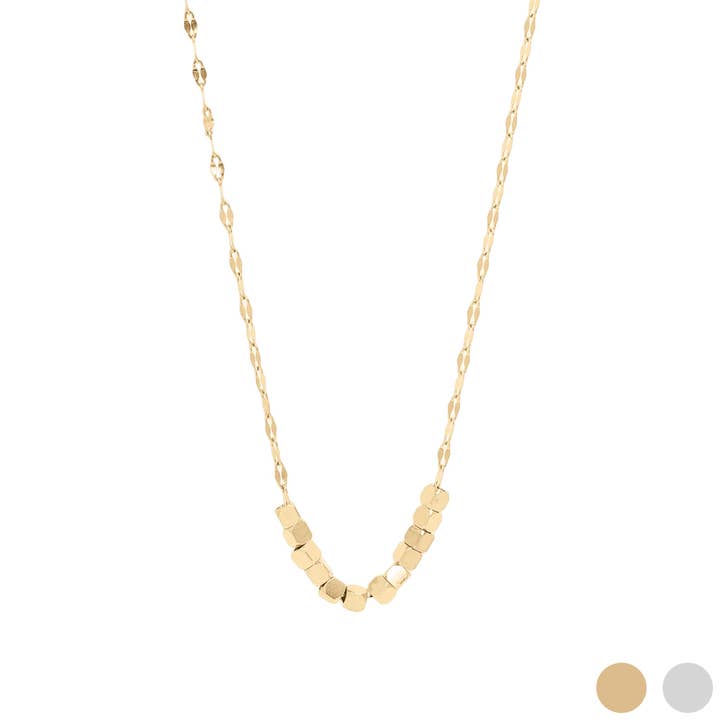 18K Gold PVD Lip Chain Charm Necklace for wholesale by WJW