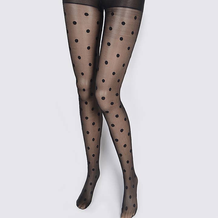 Black Polka Dot Stockings for wholesale on Faire