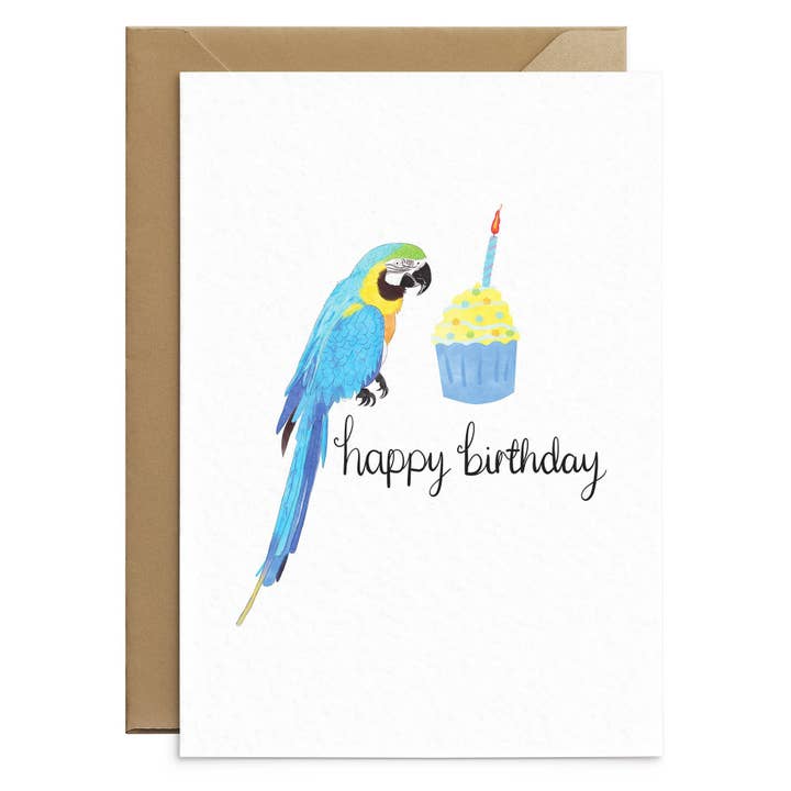 Parrot Birthday Card for wholesale by Poppins & Co.