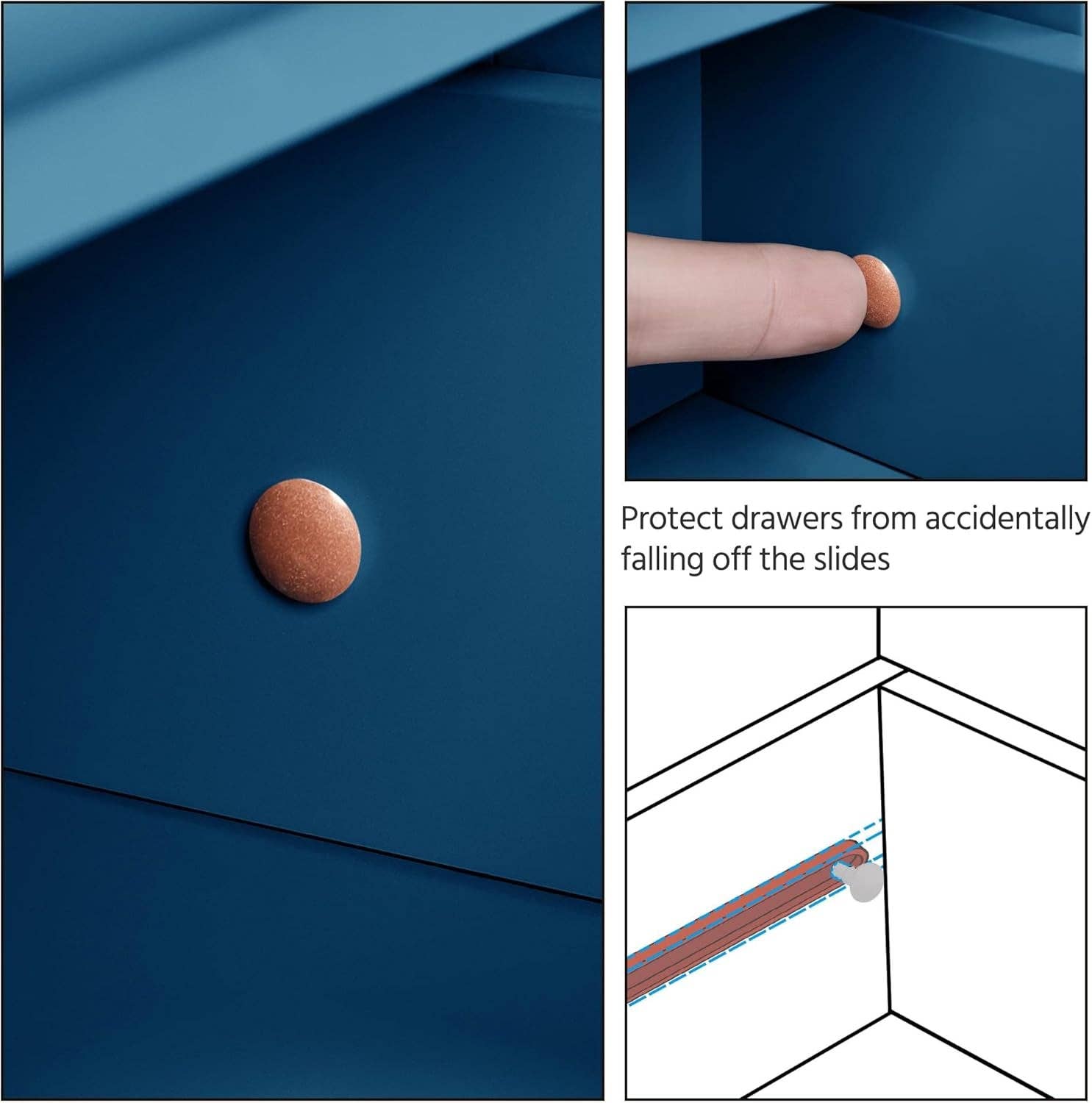 Navy Blue Wooden Bathroom Floor Cabinet With 4 Drawers And Cupboard for wholesale on Faire7