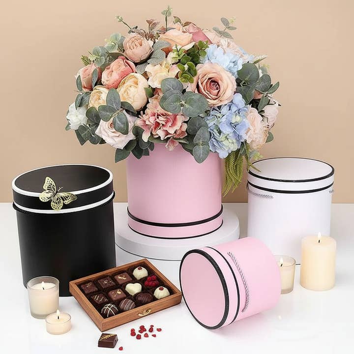 Elegant Design Supply - Wholesale Decorative Box - French Inspired Cylinder Floral Box