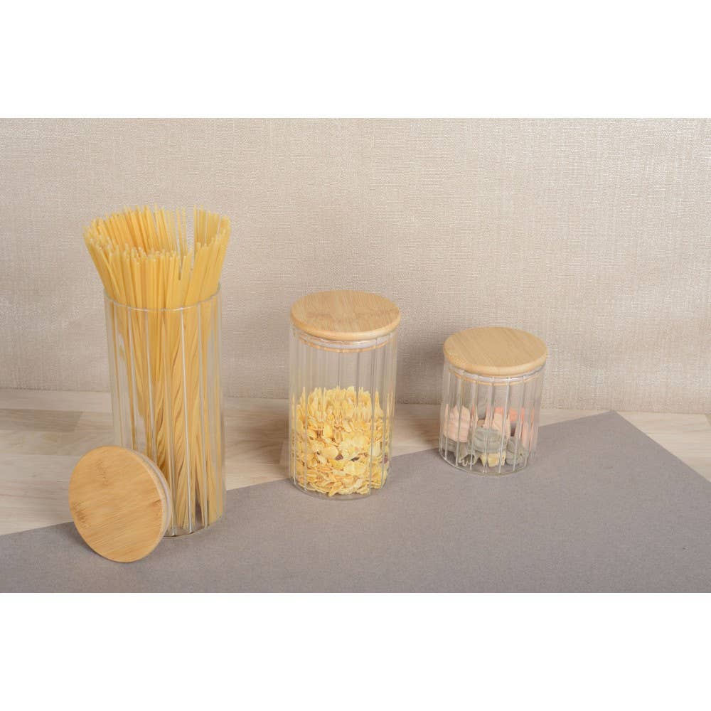 AULICA - Wholesale Jar - Glass storage jar with wooden lid 9x9x20cm1