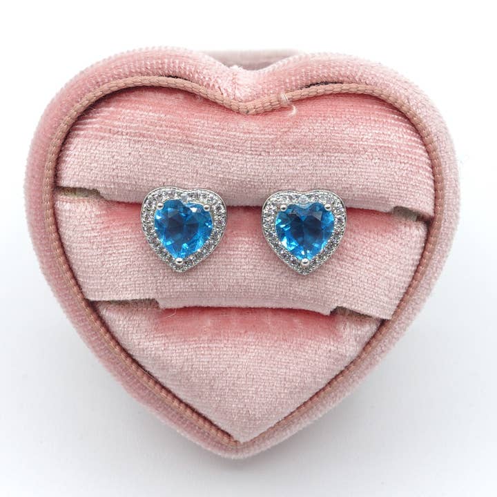 Daemon srls - Wholesale Stud/Post Earrings - DIANA ~Orecchini a bottone con cubic zirconia a forma di cuore5