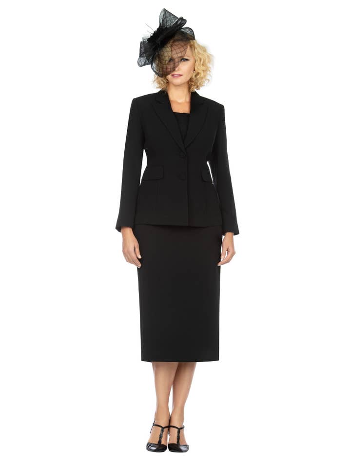 2pc Notch Collar 2-button Skirt Suit-Plus size for wholesale by Giovanna