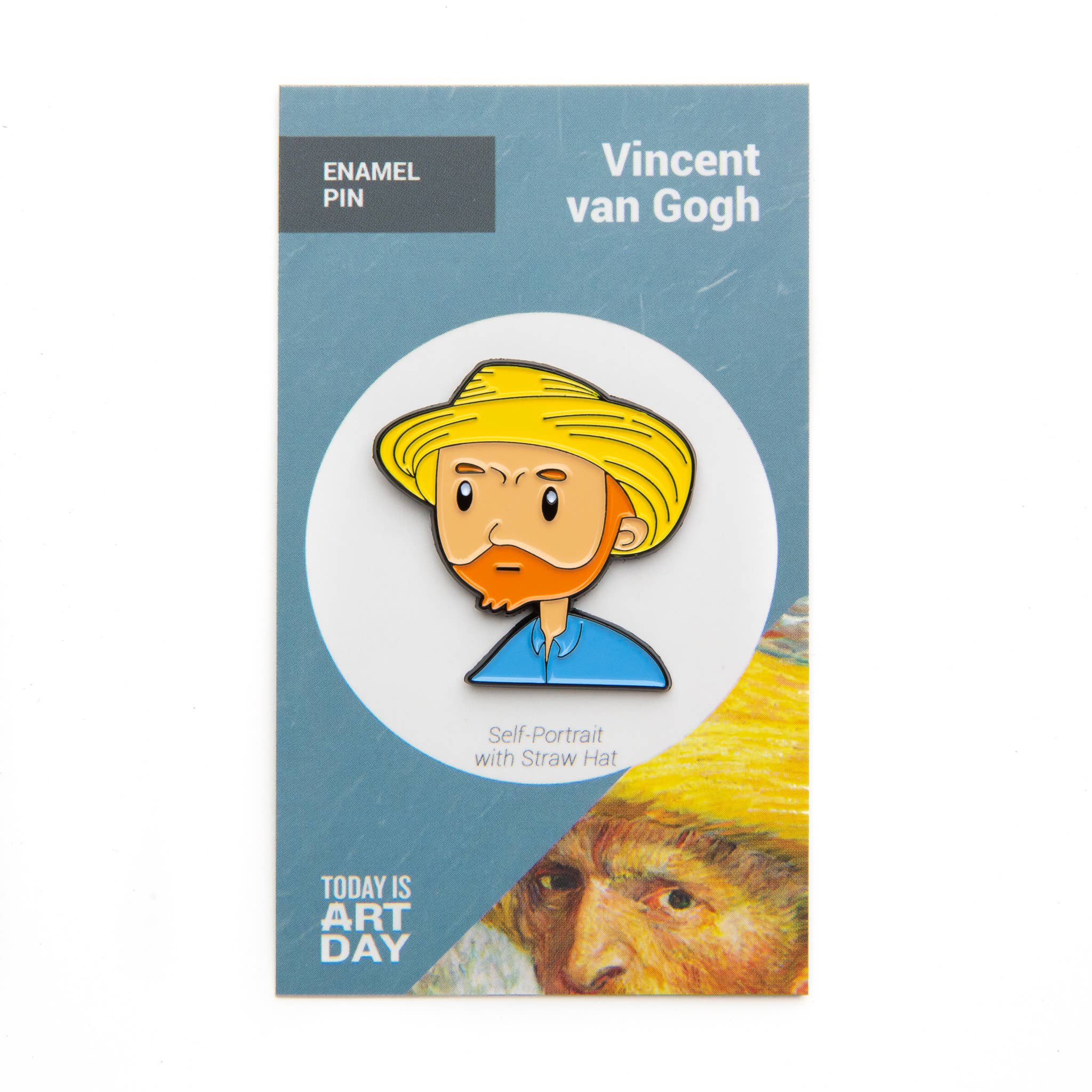 Today is Art Day – wholesale Lapel pin/button – Pin - Self-Portrait with Straw Hat - Van Gogh1