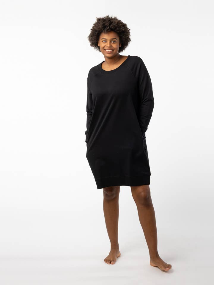 Økologisk bomuldsdress i sort - fair trade for engroshandel hos Veraluna Sustainable Clothing