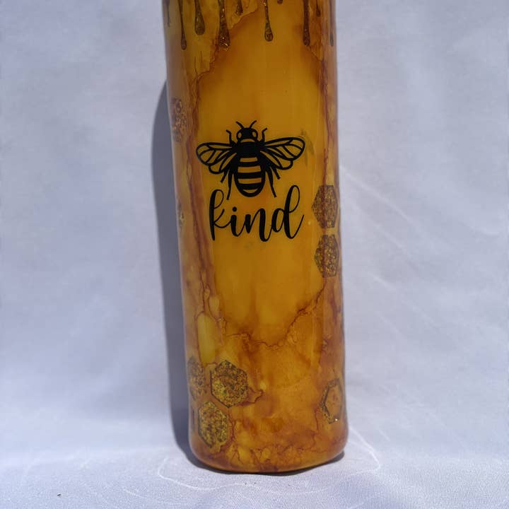 Bee Kind Glitter Tumbler for wholesale by Sparkling Magnolia LLC