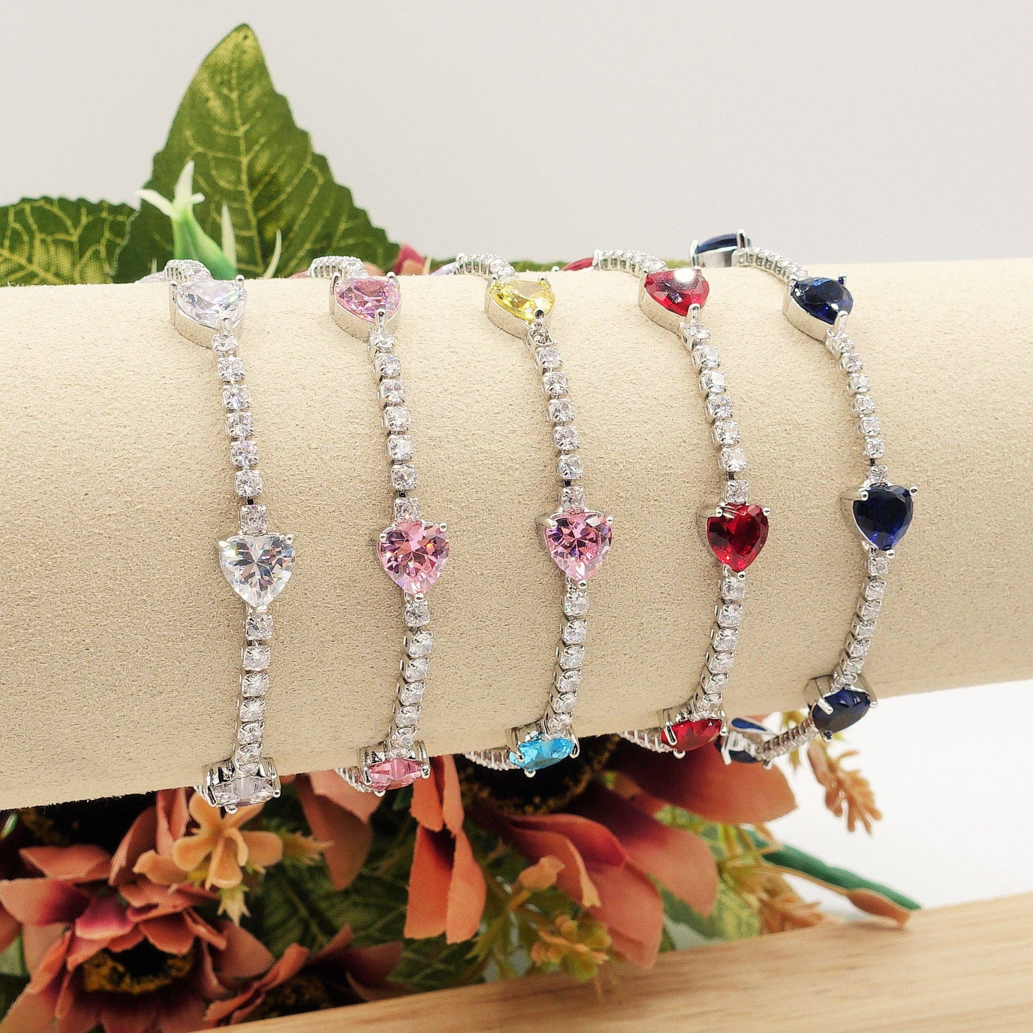 Daemon srls - Wholesale Tennis Bracelet - CORINNE - bracciale tennis cuori alternati con cubic zirconia2