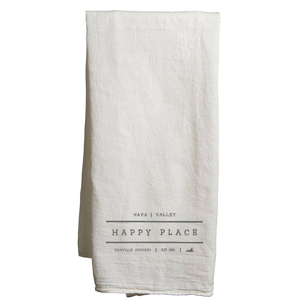 Mercantile 12 - Wholesale Tea Towel - Custom HAPPY PLACE 22" x 38" Flour Sack Tea Towels - White3