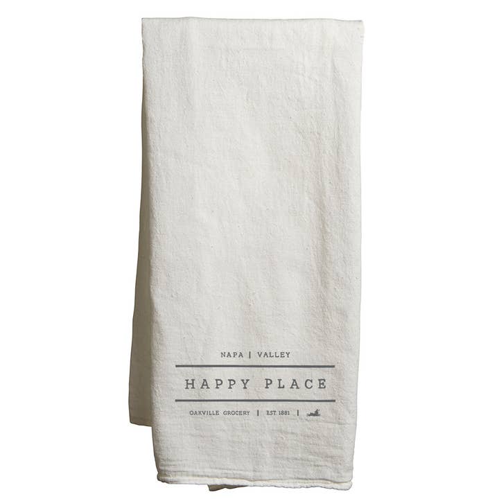 Mercantile 12 - Wholesale Tea Towel - Custom HAPPY PLACE 22" x 38" Flour Sack Tea Towels - White3