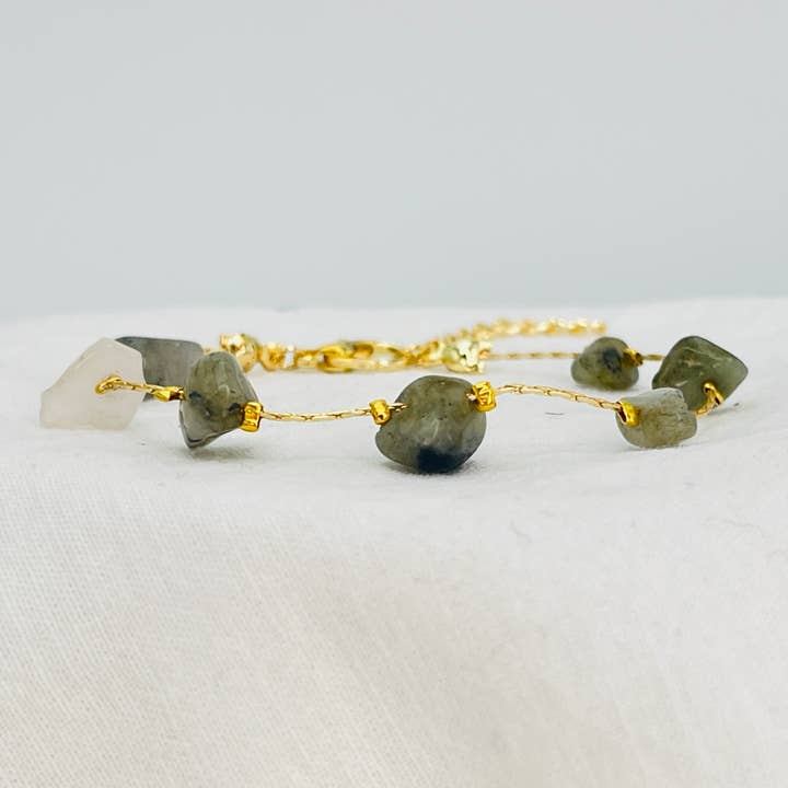 Cobra Chain Bracelet Natural Stone Adjustable for wholesale by Loli