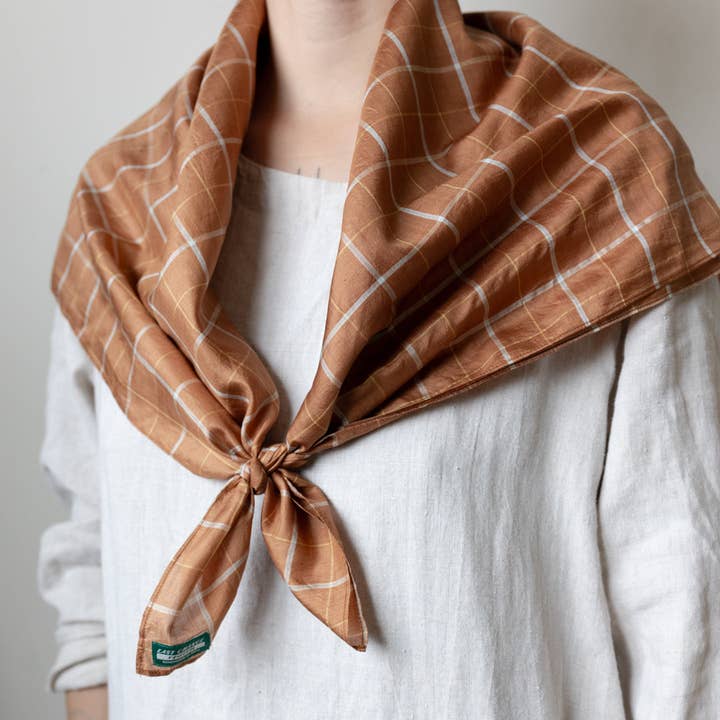 Last Chance Textiles - Wholesale Scarf - Men's - Light Silk Cowboy Scarf - Odel in Tobacco