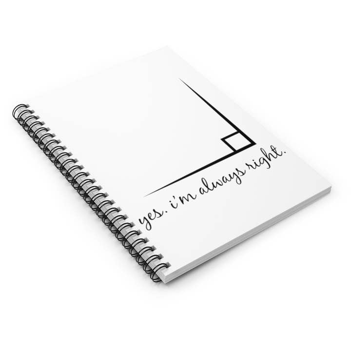 Teegarb LLC - Wholesale Notebook - Spiral Notebook Math Teacher Accountant Accounting Gift Funny I'm Always Right Pun Gag Joke Graphic Men Women2