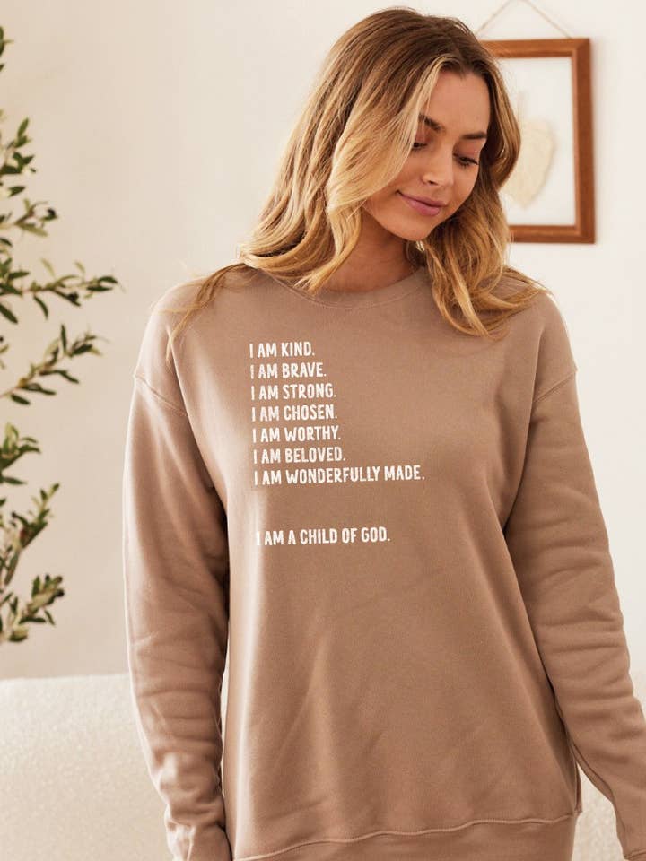 I AM A CHILD OF GOD Sweatshirt for wholesale by OAT COLLECTIVE