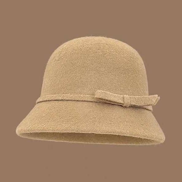 H2-14 camel wool w/bow for wholesale by LUV & Co.