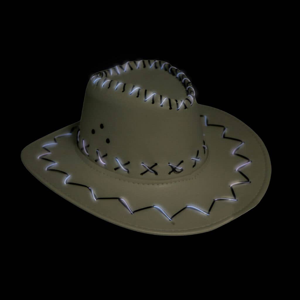 Western Fashion - Wholesale Cowboy Hat - Unisex - JC550 - Leatherette Light Up Cowboy Hat led3