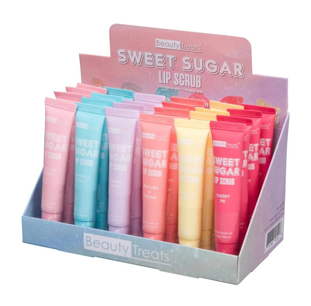 Majestic Wholesale – wholesale Läppskrubb – Beauty Treats Sweet Sugar Läppskrubb 6 Smaker Naturliga Socker0