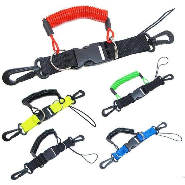 Scuba Choice Dive Snappy Coil Lanyard and Quick Release Buckle, 1.8m for wholesale by Scuba Choice