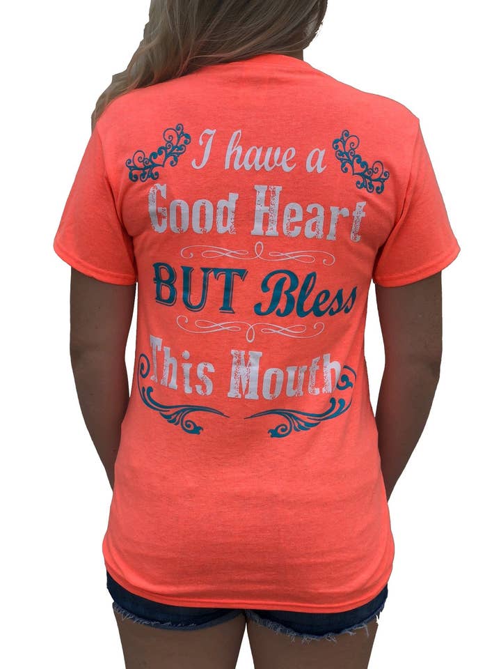 S-197 Bless this Mouth - Bright Coral for wholesale by Southern Attitude