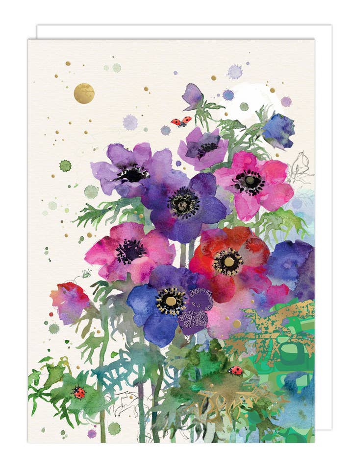 Anemones Blank Card for wholesale by Notes & Queries, Inc.