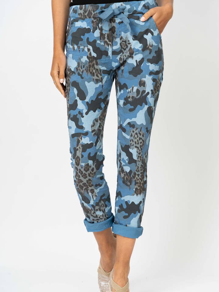 Jeggings con stampa mimetica e ghepardo per la vendita all'ingrosso da parte di Look Mode Usa