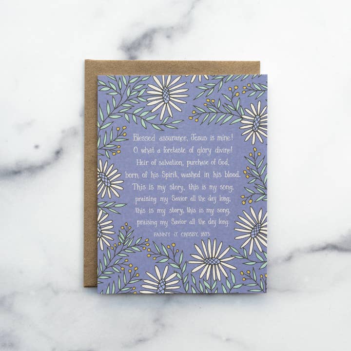 Little Things Studio - Wholesale Everyday Greeting Card - Blessed Assurance Hymn Greeting Card2