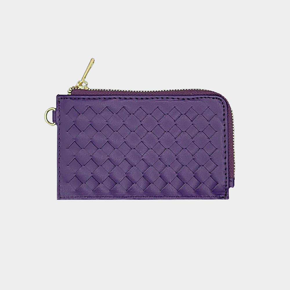 Sensibling Corp. - Wholesale Wristlet - Faux Leather Basket Weave Flat Card Holder Wallet Wristlet24