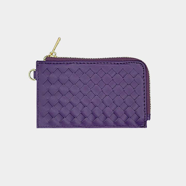 Sensibling Corp. - Wholesale Wristlet - Faux Leather Basket Weave Flat Card Holder Wallet Wristlet24