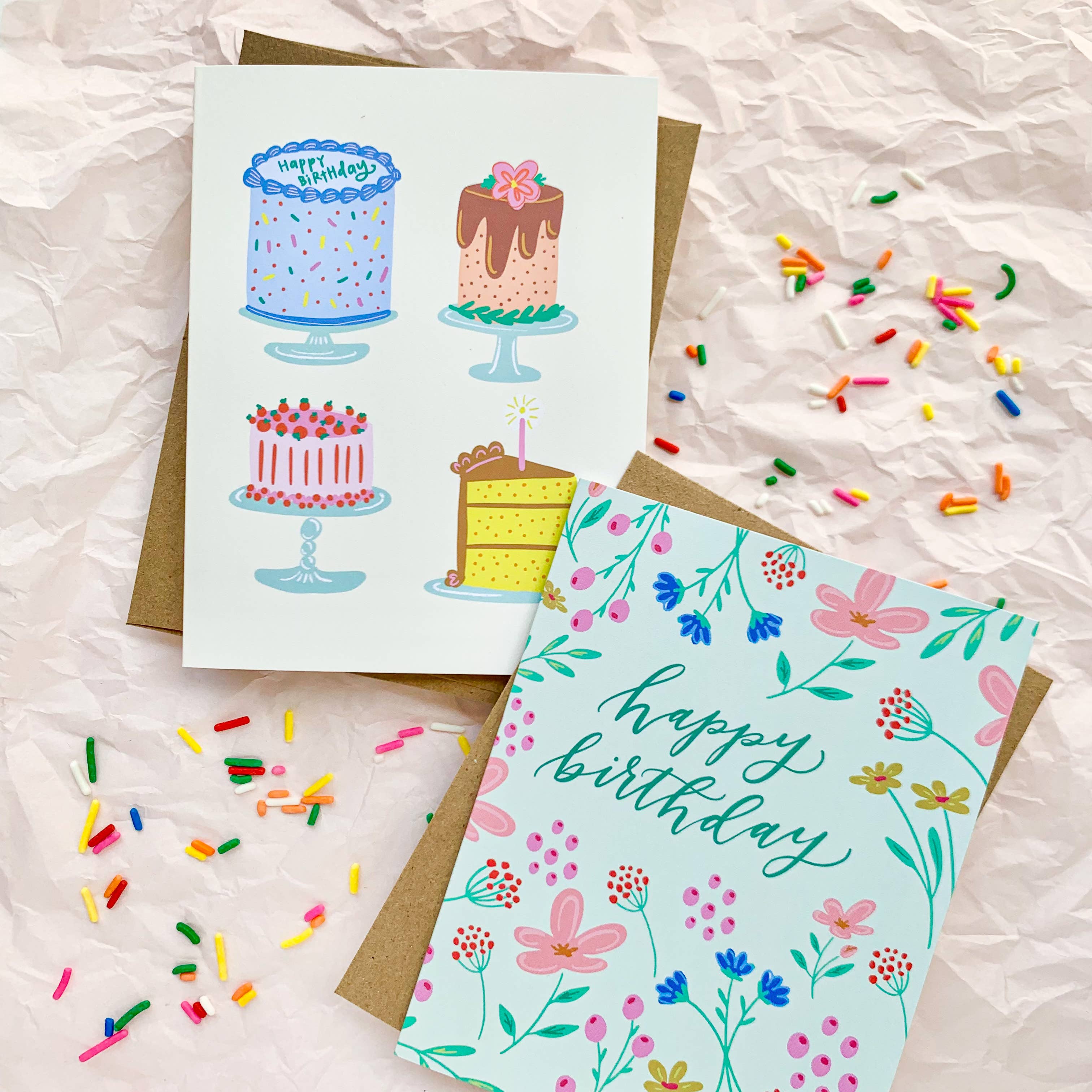 Happy Tines Design Co. - Wholesale Birthday Card - Greeting Card: Birthday Colorful Cake Stand, Gender Neutral3