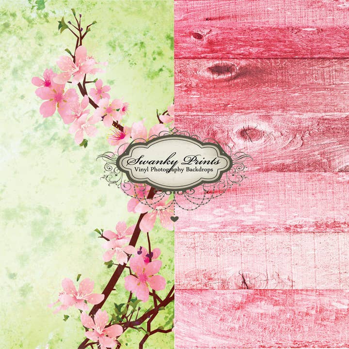 COMBO 8ft x 6ft Vinyl Photography Backdrops / Cherry Tree for wholesale by Swanky Prints
