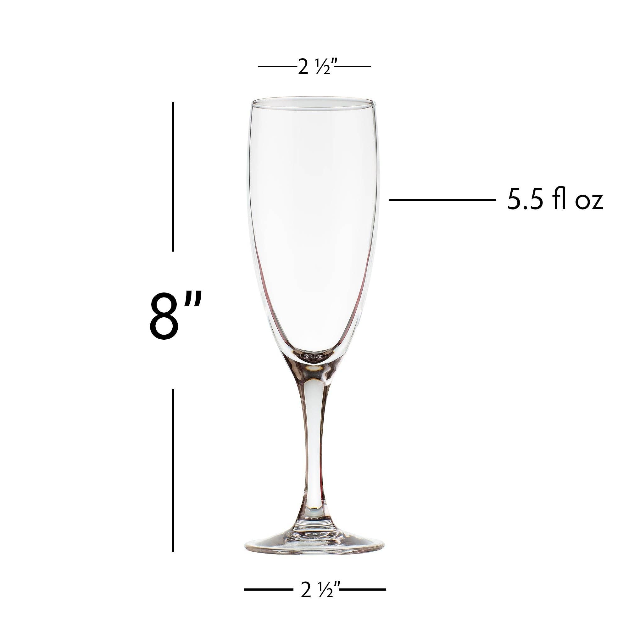 Portofino International Trading, USA - Wholesale Champagne Flute - Glass Champagne Flutes - 5.5 fl oz1