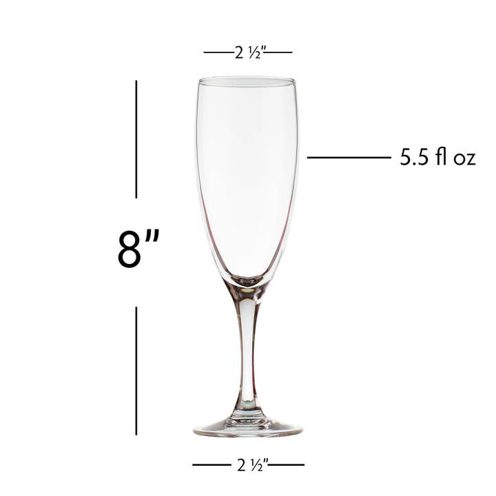 Portofino International Trading, USA - Wholesale Champagne Flute - Glass Champagne Flutes - 5.5 fl oz1